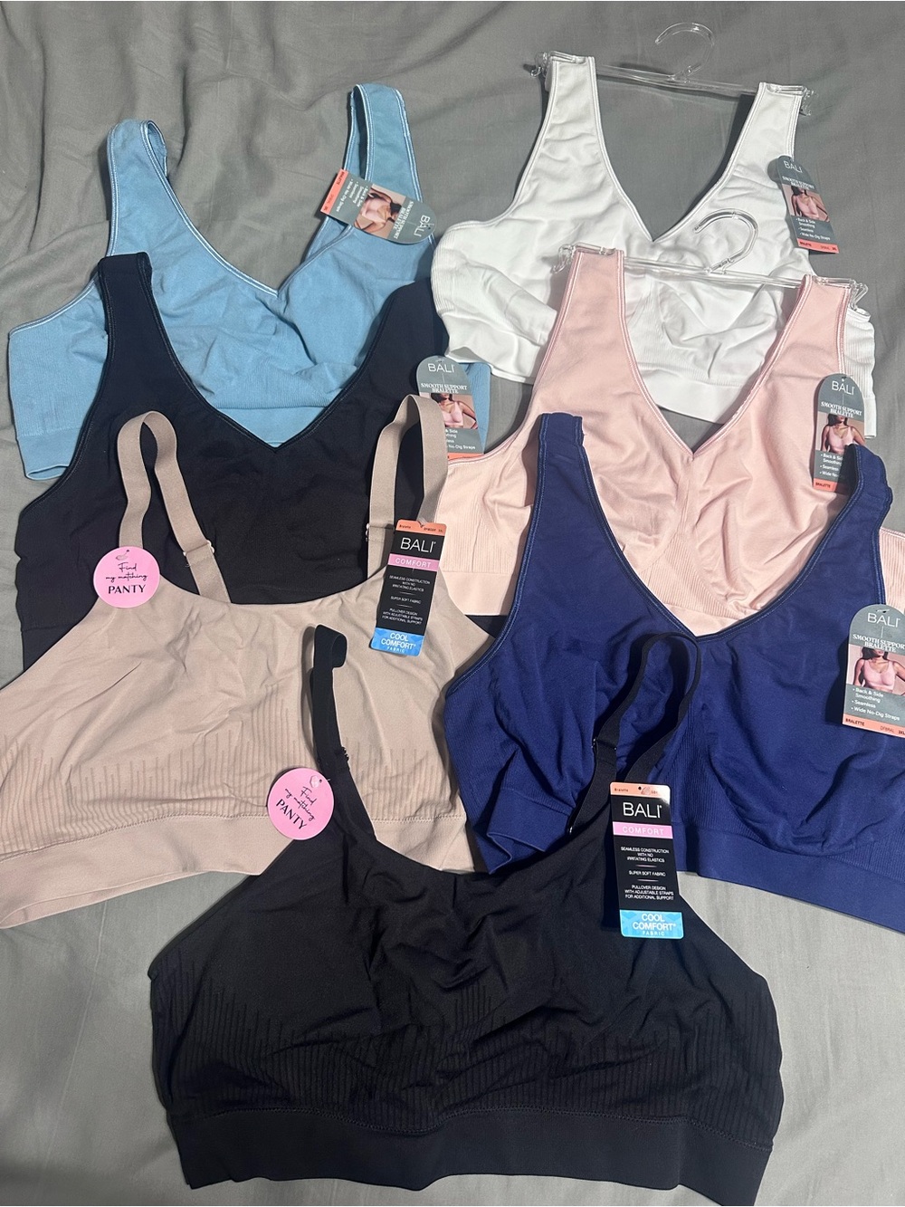 7 Bali Comfort Wireless Seamless Bralettes - 3X